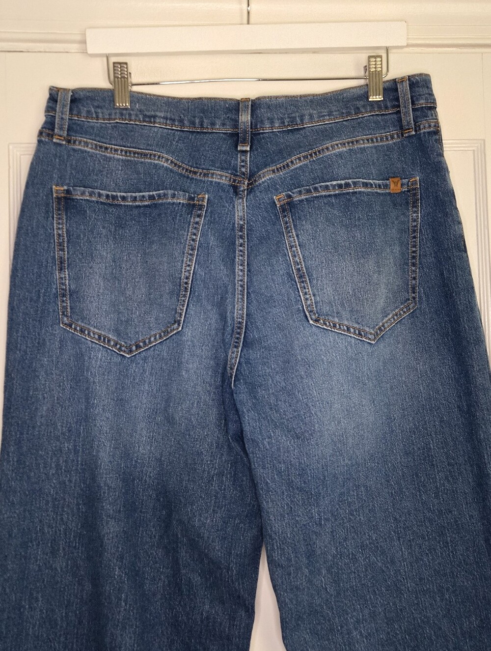 Jessica Simpson Dark Blue Zinnia Wide Leg Boyfriend Patchwork Jean Y2K Womens 12 - Picture 5 of 10